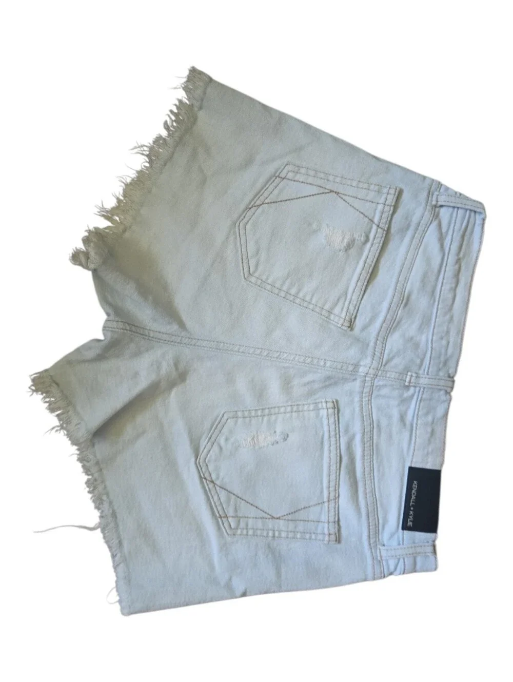 Kendall & Kylie Light White Ripped Denim Cutoff Shorts 9/29